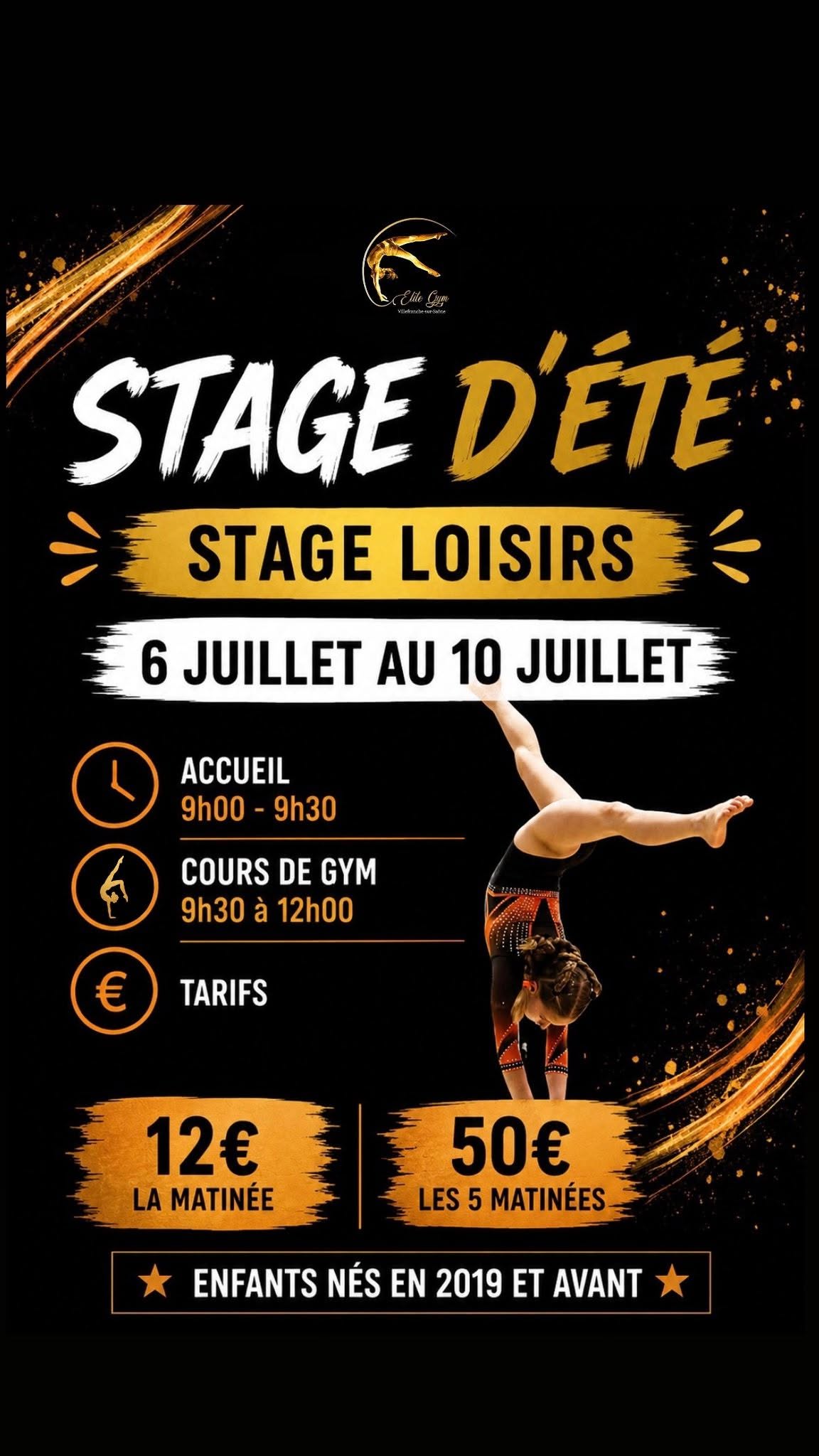 Stage d&rsquo;été Loisirs – Juillet 2026