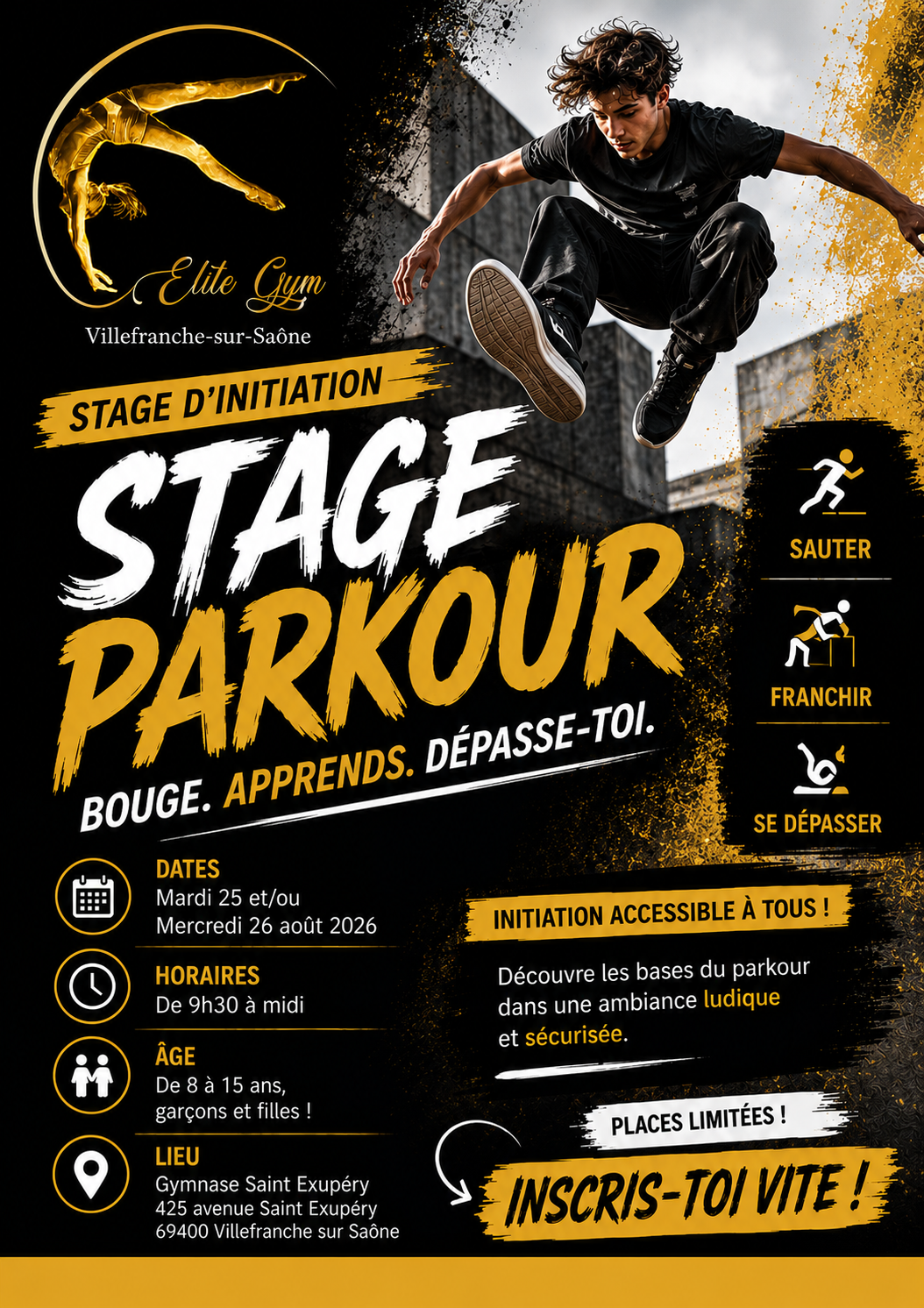 Stage d&rsquo;initiation au Parkour !